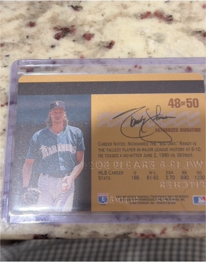 1995 Studio Gold Plastic Stock #48 Randy Johnson — front