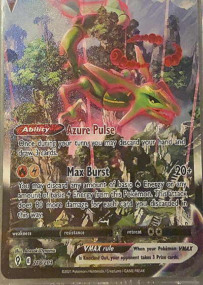 2021 Pokémon #218 Rayquaza VMAX — front