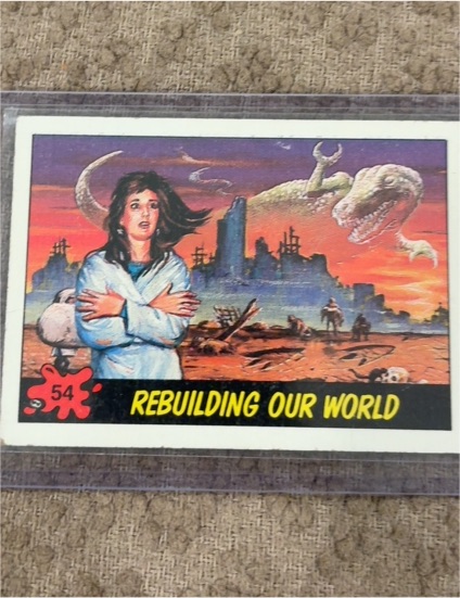 1988 Topps Dinosaurs Attack! #54 Rebuilding Our World — front