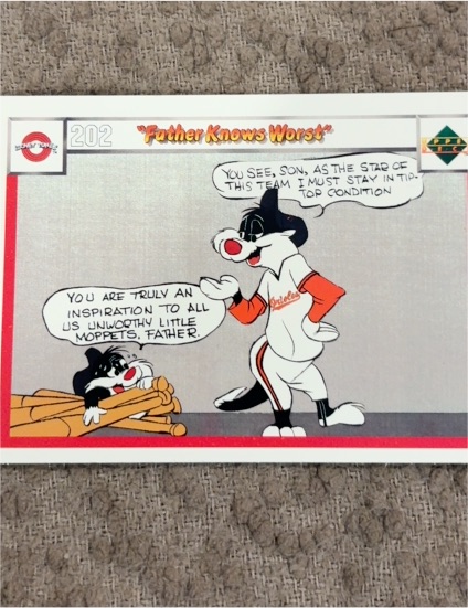 1990 Upper Deck Comic Ball #202 Father Knows Worst Sylvester and Sylvester Jr. — front