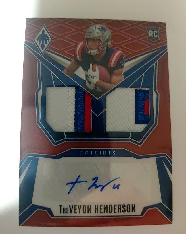2025 Panini Phoenix TreVeyon Henderson Dual Patch Rookie Autograph — front