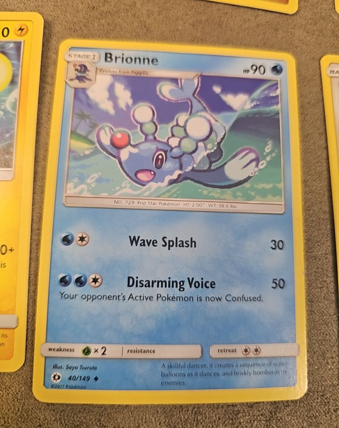 2017 Pokémon Sun & Moon #40 Brionne — front