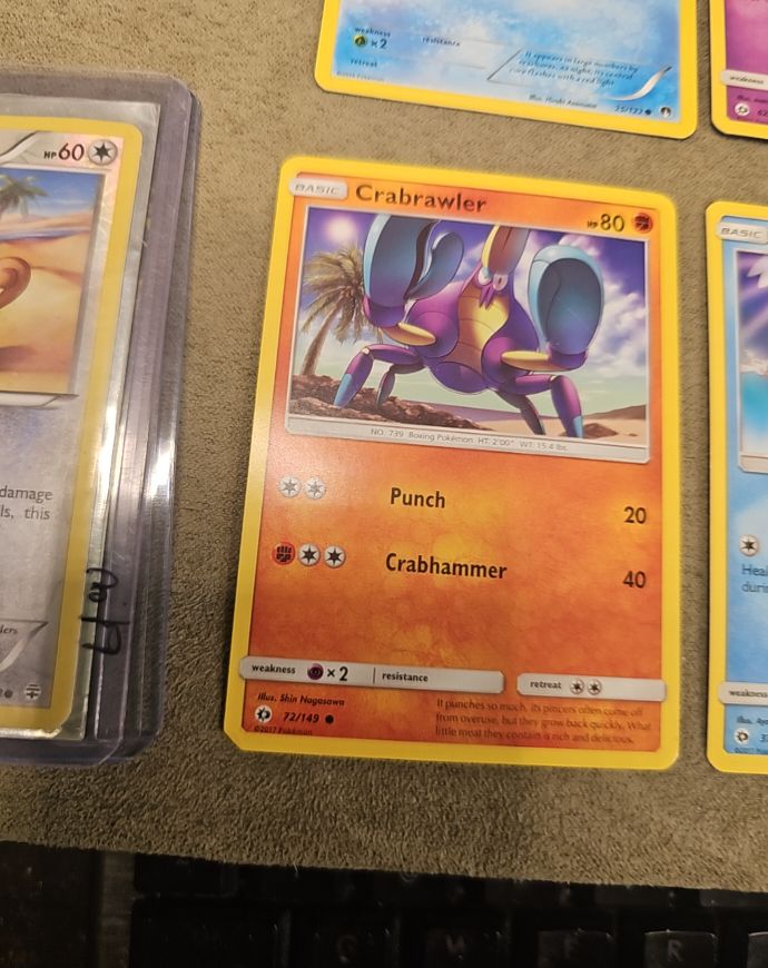 2017 Pokemon Sun & Moon #72 Crabrawler — front