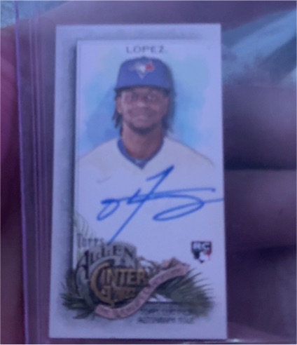 2022 Topps Allen & Ginter Mini Framed Otto Lopez RC Auto Toronto Blue Jays — front