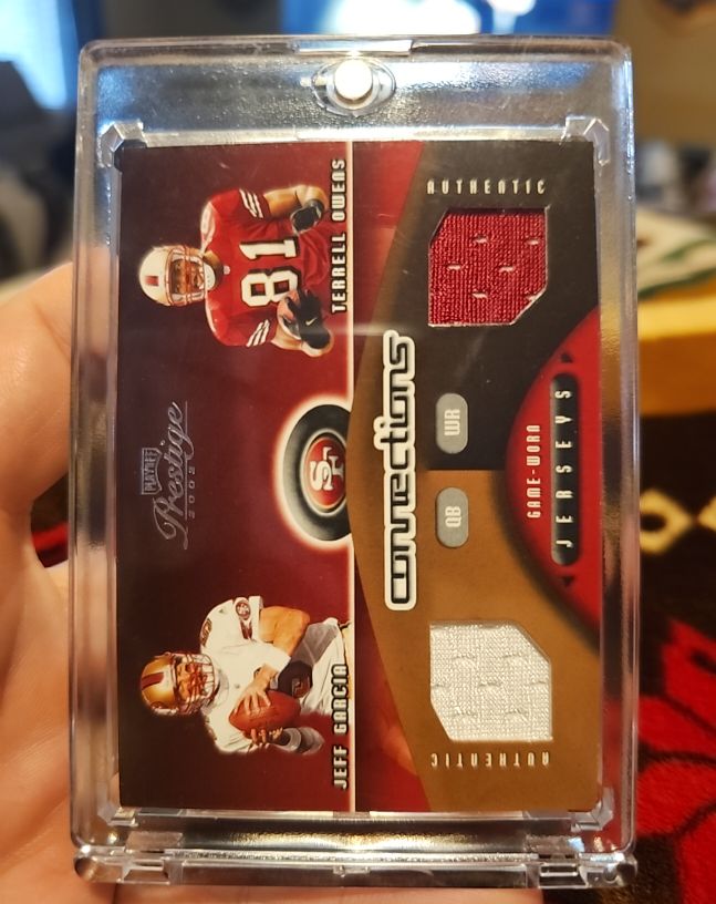 2002 Playoff Prestige Connections #C-6 Terrell Owens & Jeff Garcia — front