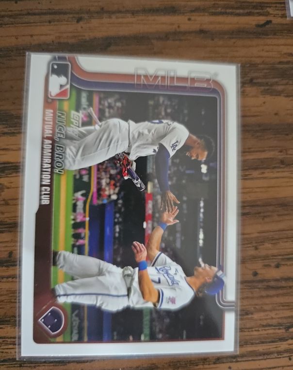 2025 Topps Series 2 #365 Nice, Bro! Bobby Witt Jr. / Teoscar Hernandez — front