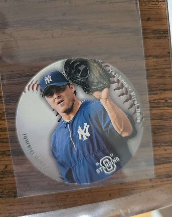 2003 Upper Deck Standing O Die-Cut Disc #S-51 Jason Giambi — front