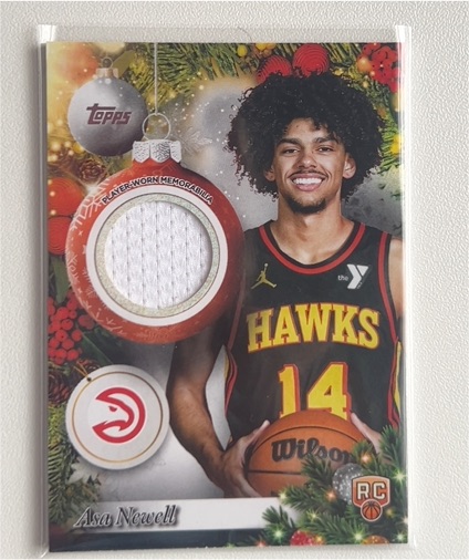2025-26 Topps Holiday #PR-AN Asa Newell Player Worn Patch Relic — front