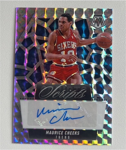 2024-25 Panini Mosaic Scripts Auto Maurice Cheeks — front
