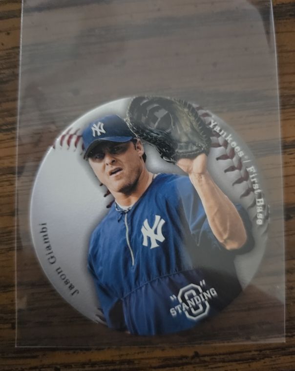 2003 Upper Deck Standing O Die-Cut Disc #S-51 Jason Giambi — front