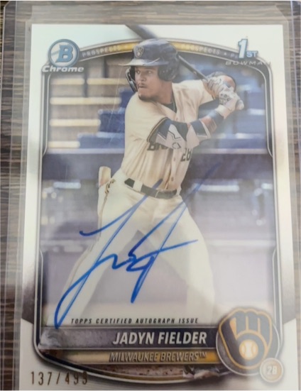 2025 Bowman Chrome Prospect Autographs #CPA-JF Jadyn Fielder — front