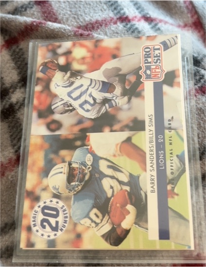 1992 Pro Set #349 Barry Sanders, Billy Sims — front