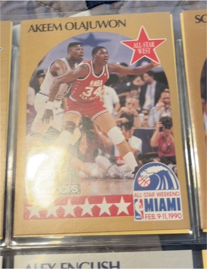 1990-91 Hoops #23 Akeem Olajuwon All-Star Houston Rockets — front