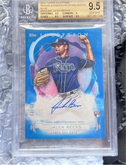 2019 Topps Inception Rookie & Emerging Stars Autos Blue #REJSBE Jalen Beeks — front