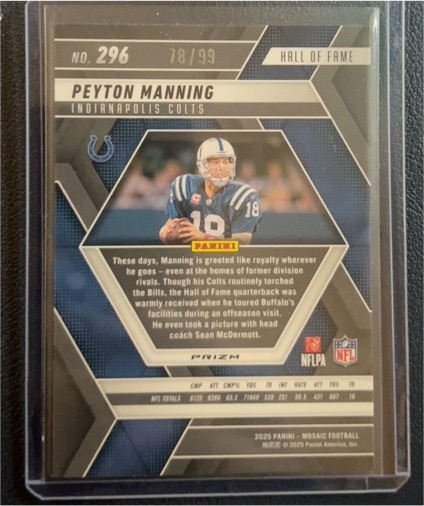 2025 Panini Mosaic Football #296 Peyton Manning — front