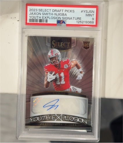 2023 Panini Select Draft Picks #YSJSN Jaxon Smith-Njigba Youth Explosion Signature — front