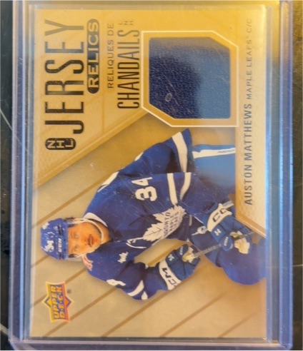 2021 Upper Deck Tim Hortons Jersey Relics Auston Matthews — front