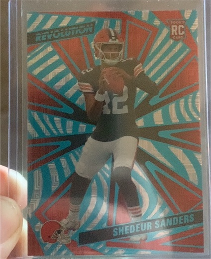 2025 Panini Revolution Football #239 Shedeur Sanders Rookie Red Swirl SP — front