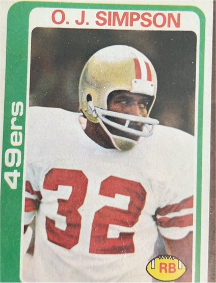 1978 Topps #400 O.J. Simpson — front