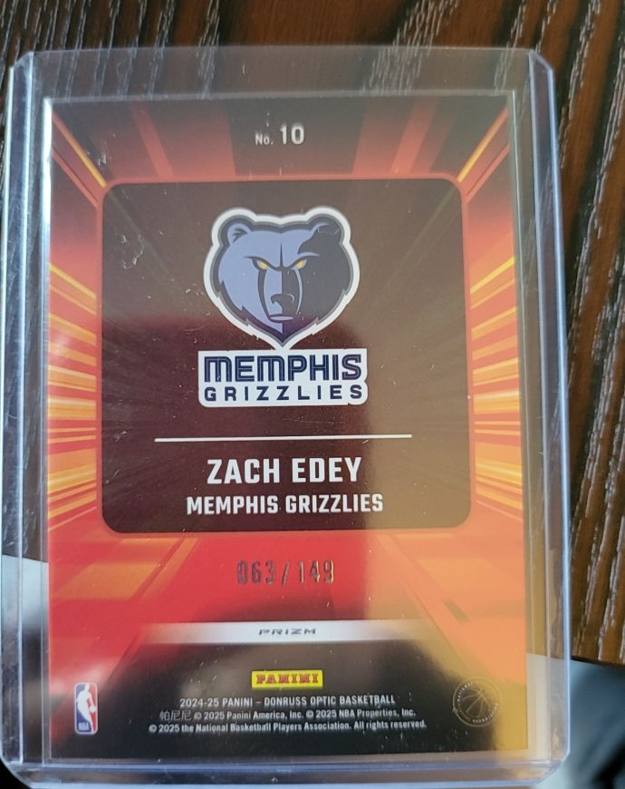 2024-25 Panini Donruss Optic #10 Zach Edey — front