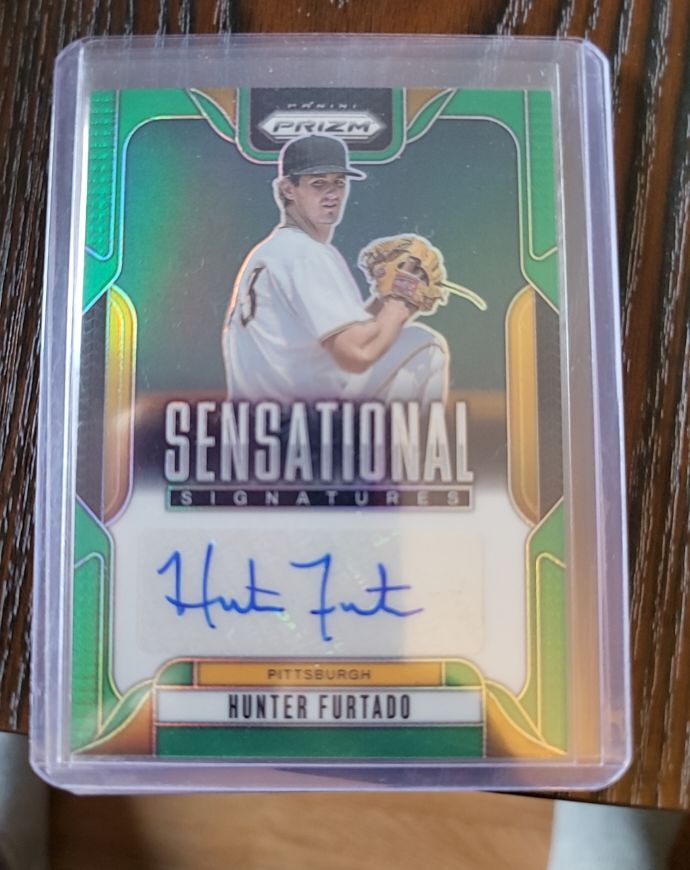 2025 Panini Prizm #SS-HF Hunter Furtado Sensational Signatures Green Prizm — front