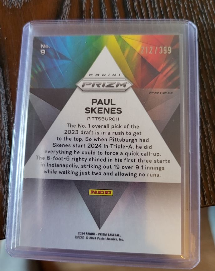 2024 Panini Prizm #9 Paul Skenes — front