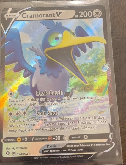 2021 Pokémon TCG Shining Fates #54 Cramorant V — front