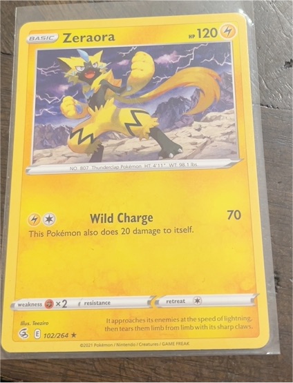 2021 Pokemon Fusion Strike #102 Zeraora — front