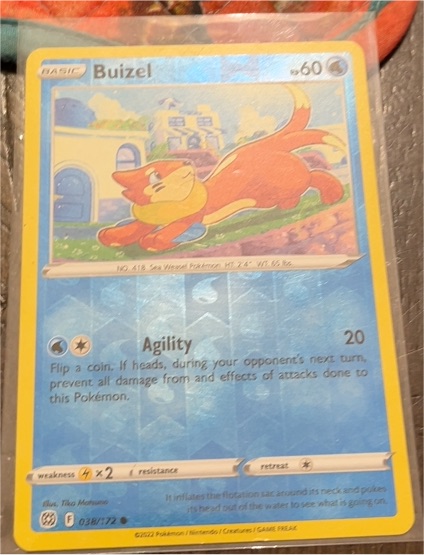 2022 Pokémon Sword & Shield Brilliant Stars #038 Buizel — front