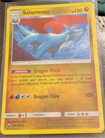 2018 Pokémon Celestial Storm #106 Salamence — front