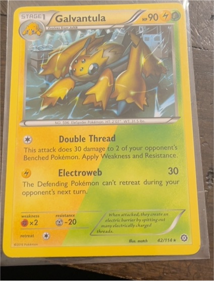 2016 Pokémon XY Steam Siege #42 Galvantula — front