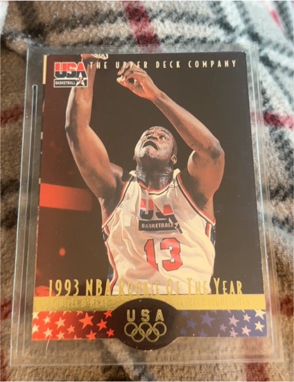 1996 Upper Deck USA #17 Shaquille O'Neal 1993 NBA Rookie Of The Year — front