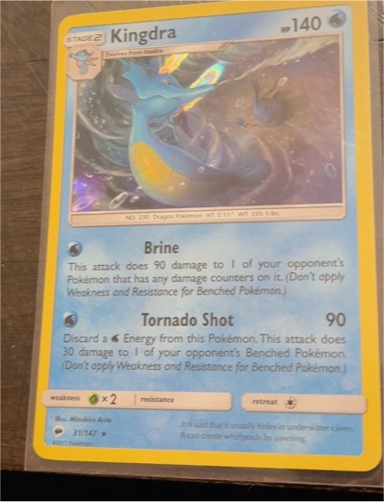 2017 Pokemon TCG Burning Shadows #31 Kingdra — front