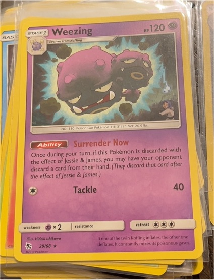 2019 Pokémon Hidden Fates #29 Weezing — front