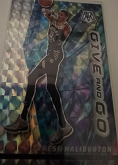 2022-23 Panini Mosaic #13 Tyrese Haliburton Give and Go — front