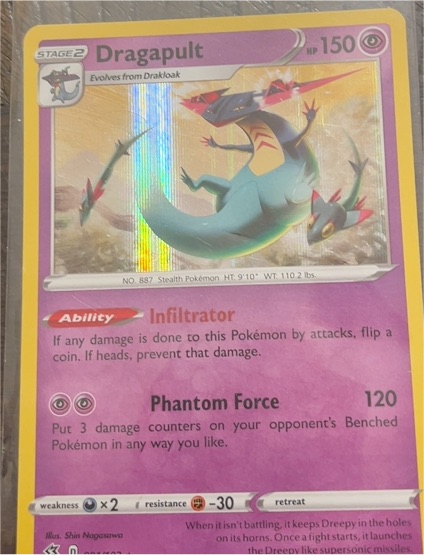 2020 Pokémon Sword & Shield Rebel Clash #091 Dragapult — front