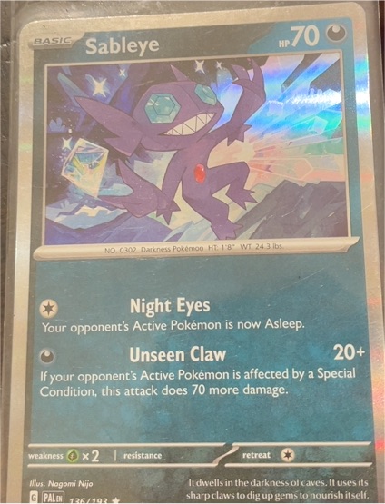2023 Pokémon Paldea Evolved #136 Sableye — front