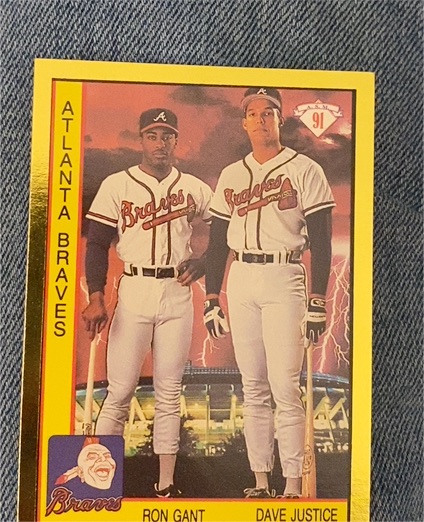 1991 Fleer #91 Ron Gant Dave Justice — front