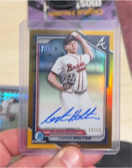 2024 Bowman Chrome Prospect Autographs #CPA-CH Carter Holton — front