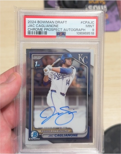 2024 Bowman Draft #CPAJC Jac Caglianone Chrome Prospect Autograph — front