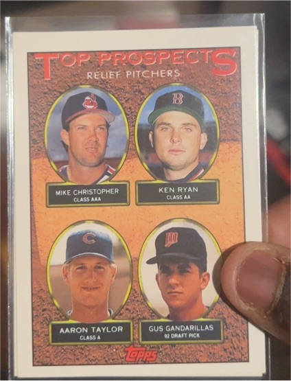 1993 Topps #786 Mike Christopher / Ken Ryan / Aaron Taylor / Gus Gandarillas — front