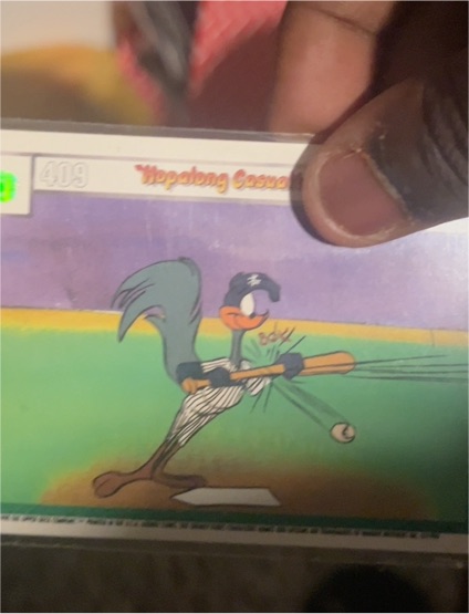 1990 Upper Deck Looney Tunes Comic Ball #409 Wopalong Cassanova — front