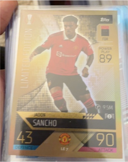 2022-23 Topps Match Attax UEFA Club Competitions Limited Edition Gold #LE27 Jadon Sancho — front