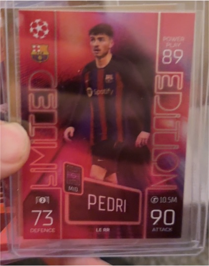 2022-23 Topps Match Attax UEFA Club Competitions Limited Edition Neon Red Ray #LE RR Pedri — front