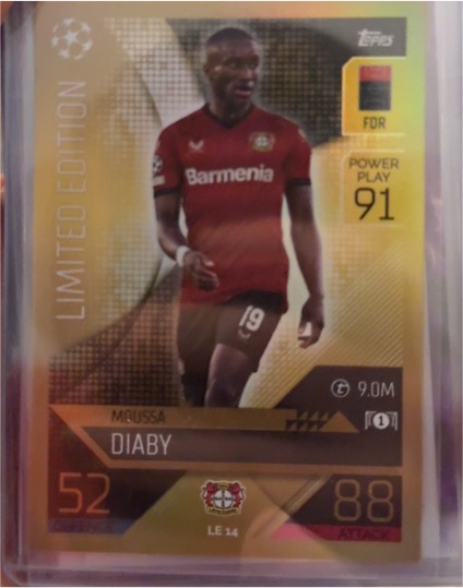 2022 Topps Match Attax UEFA Champions League Limited Edition #LE 14 Moussa Diaby — front