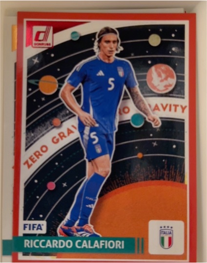 2024-25 Donruss #19 Riccardo Calafiori Zero Gravity — front