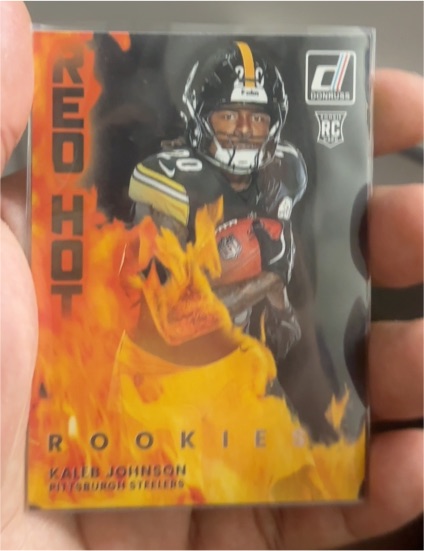 2025 Donruss Red Hot Rookies #RHR-KLJ Kaleb Johnson — front