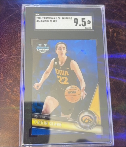 2023-24 Bowman University Chrome Sapphire #34 Caitlin Clark — front