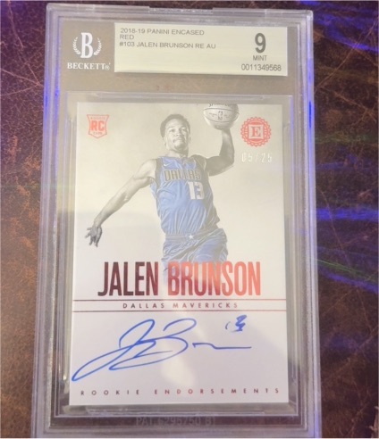 2018-19 Panini Encased Red #103 Jalen Brunson Rookie Endorsements Auto — front