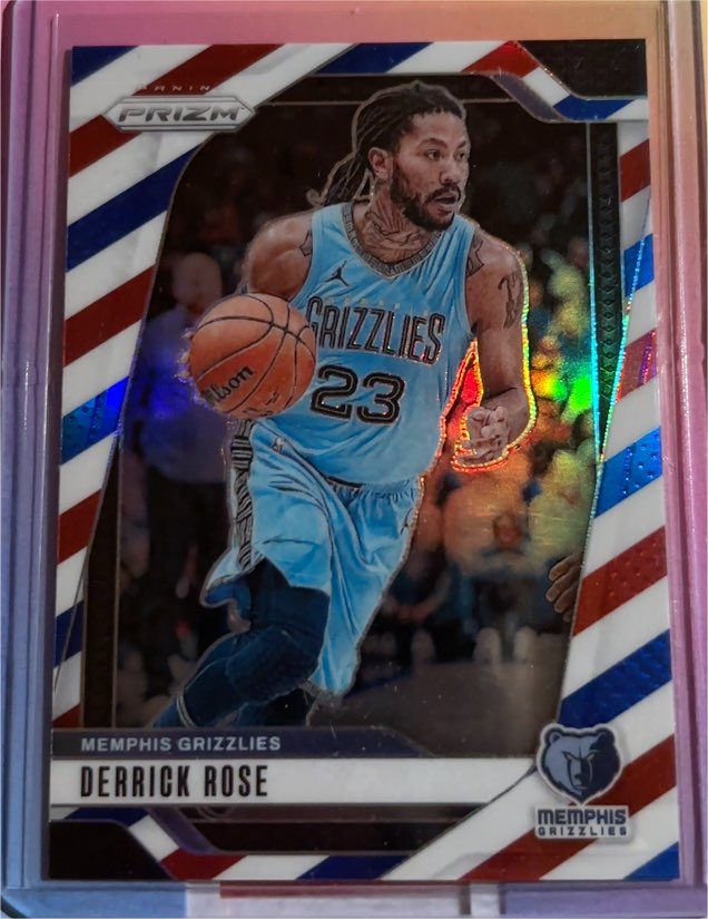 2024-25 Panini Prizm #53 Derrick Rose Red White & Blue Prizm Memphis Grizzlies — front